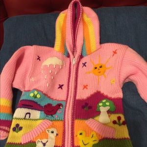 Adorable little girl zip up Sweater